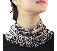 UK_Stone Femme 100% Soie de Mûrier Impression de Fleurs Polyvalent Tour de Cou Faux Col Foulard Écharpe de Cou Cercle Tube Écharpe(#1)