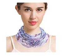UK_Stone Femme 100% Soie de Mûrier Tour de Cou Faux Col Foulard Écharpe de Cou Cercle Tube Écharpe (#15)