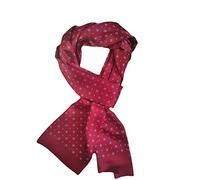 UK_Stone Foulard classique 100 % soie cachemire Tours de Cou avec couronne et diamants double couche pour homme 12 mm - Rouge - Taille Unique