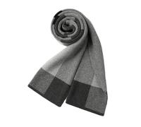 UK_Stone Foulard en coton cachemire pour homme - Rayures d'hiver, Gris foncé, gris clair., ♥Größe: 180*30cm(71"x 12")