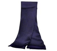 UK_Stone Foulard pour homme, 100 % soie, motif vintage, écharpe en soie, pour homme, Motif floral vintage #4 bleu foncé, taille unique