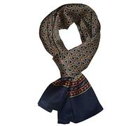 UK_Stone Foulard pour homme, 100 % soie, motif vintage, écharpe en soie, pour homme, Motif tressé bleu marine, taille unique