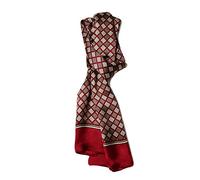 UK_Stone Foulard pour homme 100 % soie - Motif vintage - Écharpe en soie pour homme, pied-de-poule à carreaux bordeaux, taille unique