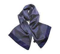 UK_Stone Foulard pour homme - 100 % soie - Motif vintage - Écharpe pour homme (à pois bleu foncé), bleu foncé