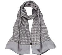 UK_Stone Foulard pour homme 100 % soie Motif vintage - Gris - Taille Unique