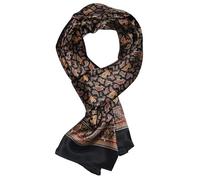 UK_Stone Foulard/Tour de cou pour homme, 100 % soie, motif paisley et fleurs, Noir , Größe: 160*28cm(62,4"x 10,92")