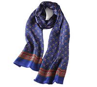 UK_Stone Hommes 100% Soie Foulard Echarpe Tissage (marine étrier)