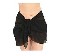 UK_Stone Ladies Solid Color Wrap Jupe Sarong Pareo Short Serviette de Plage Wrap Tissu Bikini Écran Solaire Couverture Cover-up