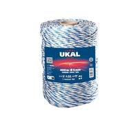 UKAL - Fil Blanc et Bleu ELITE pour Gardiennage - 6 Superconducteurs TLD 0.12 ohm/m - Idéal Clôture Électrique Chevaux, Bovins, Ovins et Animaux Sauvages - Distance 400 m