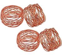 UKAL Lot de 4 ronds de serviette ronds en maille faits à la main pour table à manger, fêtes quotidiennes (or rose, 4)