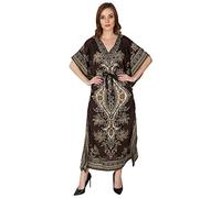 Ukal Robe caftan kimono pour femme - Cache-maillot de plage - Caftan - Vêtement de nuit en viscose - Robe de nuit - Col en V