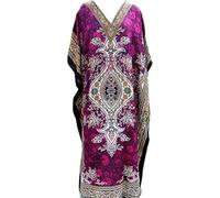 UKAL Tunique kimono caftan pour femme - Taille unique - Longue robe de fête pour la détente, les vacances, la nuit - Violet