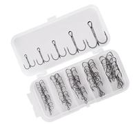 Ukbzxcmws 50 pièces/lot de hameçons de pêche hameçons triples hameçons de pêche dans une boîte en acier à haute teneur en carbone avec boîte de transport