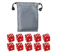 Ukbzxcmws Lot de 10 dés de 19 mm - Dés de jeu solides à pois blancs - Dés en acrylique à 6 faces - Dés translucides avec coins carrés