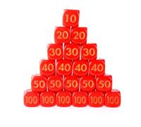 Ukbzxcmws Lot de 50 cubes en acrylique à six côtés pour compteur de dégâts - Chiffre facile à lire