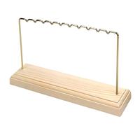 Ukbzxcmws Porte-bijoux fonctionnel en métal Présentoir à bijoux pratique en métal avec support de base en bois pour la présentation du comptoir de magasin