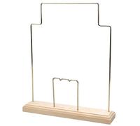 Ukbzxcmws Porte-bijoux fonctionnel en métal Présentoir à bijoux pratique en métal avec support de base en bois pour la présentation du comptoir de magasin