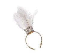 Ukbzxcmws Postiche à plumes et diamants à la mode - Ajustement réglable - Accessoire de décoration de cheveux pour fête et mariage
