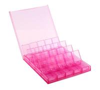 UKCOCO 1 Ensemble Boîte de Rangement Acrylique pour Nail Art Rangement Transparent avec Séparateurs pour Bijoux Perles et Décors Ongles avec Couvercle à Rabat