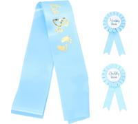 UKCOCO 1 ensemble Décoratif Shower pour Parents Sash et Badges Dad To Be et Mom To Be Accessoires pour Fête et Photos de Naissance