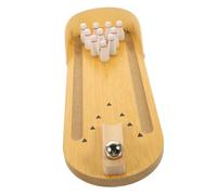 UKCOCO 1 Ensemble Jeu de Bowling Miniature Bois pour Bureau Activité Interactive pour Garçon Fille et Seniors Set de Quilles et Boules Éducatif et