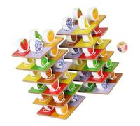 UKCOCO 1 Ensemble Jeu Éducatif Bois à Empiler de Jouets Fruits pour Garçon Fille Développement Patience et Créativité Activité Familiale Amusante