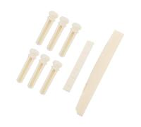 UKCOCO 1 ensemble Kit de Remplacement de Chevalet Os pour Guitare Acoustique de Sillet et Chevilles Os pour Guitare Folk Améliorez la Qualité Sonore Confort de Jeu