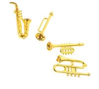 UKCOCO 1 Ensemble Mini Instrument Décoratif Modèle de Saxophone et Trompette pour Maison de Poupée Accessoires Musicale