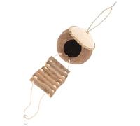 UKCOCO 1 Ensemble Nid Suspendu Coque de Noix de avec Échelle Lit Décoratif pour Oiseaux Cage pour Canaris et Autres Oiseaux de Compagnie