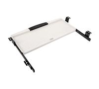 UKCOCO 1 ensemble Plateau de Clavier Coulissant Sous Bureau Abs Ensemble de Support Ergonomique avec Tiroir Extension pour Ordinateur Couleur Gris et Rail Noir