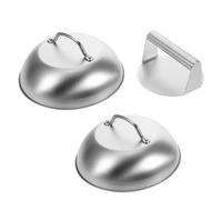 UKCOCO 1 Ensemble Set de Presse à Burger Acier Inoxydable avec Couvercle Ajustable Ensemble pour Cuisson à Plat pour Barbecue et Réunions Familiales