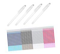 UKCOCO 1 ensemble Stylo à Marquer Tissu Effaçable à Eau Ensemble de Recharges pour Broderie Couture et DIY Bleu Rosé Noir Argenté Encre Disparaissant Automatiquement
