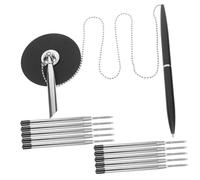 UKCOCO 1 Ensemble Stylo de Bureau Rotatif avec Chaîne de Accessoire de Signature pour Bureau et Comptoir Couleur Aléatoire
