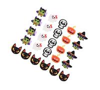 UKCOCO 1 Jeu Anneaux De Fête Halloween Pour Garçon Fille Accessoires Plastique Amusants Avec Designs De Fantômes Et Citrouilles Jouets De Fête Pour Garçons Et Filles 25 Pièces