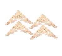 UKCOCO 1 Jeu Appliques Sculptées Non Peintes De Décorations Murales pour Meubles Portes Et Miroirs Décor Traditionnel 4 Pièces