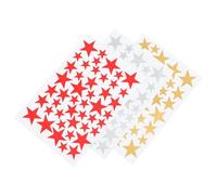 UKCOCO 1 Jeu É Stickers Autocollant Mural Adhésif Mural Gommettes Étoiles Autocollant Adhésif Decoration Autocollants Muraux Étoile À Cinq Branches Stickers Pvc Rouge 3 Feuilles