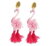 UKCOCO 1 Paire Boucles Oreilles Femme Forme de Flamant avec Créoles pour Look Chic et Élégant