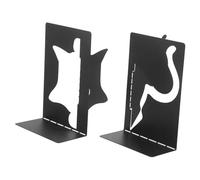 UKCOCO 1 Paire Décoration Chat -Livres pour Étagères Décalé -Livres Mignon Petit Grand Cat - Décorations Porte-Livres pour Étagères Fin De Livre Le Fer Black