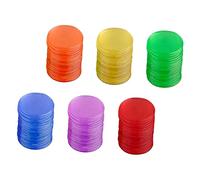 UKCOCO 1 Paquet Jetons de Bingo Colorés Transparentes pour Jeux de Comptage Apprentissage Mathématique et Activités Ludiques