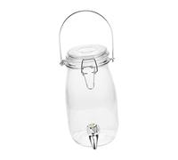 UKCOCO 1 pièce Bouteille à Boisson avec Robinet Verre Transparent Distributeur de Jus et Support pour Vin pour Cafés et Bars Pratique et Facile à Utiliser