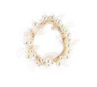 UKCOCO 1 pièce Élastique à Cheveux Perles Design avec Dentelle pour Filles Accessoire Élégant pour Chignons Queues de Cheval et Variées pour Toutes Occasions