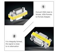 UKCOCO 10 pièces Adaptateur Vga Femelle à Femelle Coupleur Vga Broches Mini Convertisseur Extension Vidéo HD Connecteur Plug and Play Compact pour Bureau et Maison
