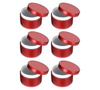UKCOCO 10 Pièces boite à thé métal: Thé En Fer Blanc Rondes Petites Fer blanc Métal Alimentaire Rouge Réservoirs Multifonction Emballage Alimentaire Et Présent,5.3×3.7cm