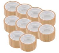 UKCOCO 10 pièces Bouchons Bambou pour Flacons Dhuiles Essentielles Couvercles de Remplacement pour Bouteilles Verre Étanches et Réutilisables Adaptés Aux Flacons Déchantillons