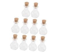 UKCOCO 10 pièces Bouteilles Verre Transparentes avec Bouchons Liège Lot de Petits Flacons de Souhaits pour Parfum Messages et Objets Décoratifs