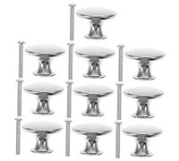 UKCOCO 10 Pièces Boutons de Cuisine Ronds Nickel Brossé Vis pour Armoires et Poignées Modernes et Durables pour Maison et Cuisine