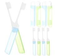 UKCOCO 10 pièces Brosses à Dents de Voyage Pliables Brosses à Dents Portables Miniatures pour Nettoyage Déplacement Bleues Vertes