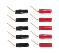 UKCOCO 10 Pièces Connecteur Banane Coudé 2mm Plaqué Or | Cuivre, Gaine Pvc Isolée, Rouge et Noir, Installation Simple, pour Bornes Banane et Plaques Murales