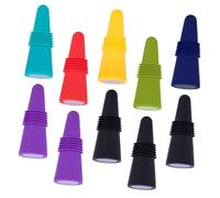 UKCOCO 10 pièces Lot de Bouchons de Bouteille de Vin Alimentaire Bouchons Réutilisables Étanches et Flexibles pour Conservation Longue Durée Assortiment de Couleurs