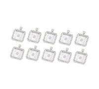 UKCOCO 10 pièces Lot de Supports pour Pendentifs de Collier Carrés Alliage Plateaux Décoratifs pour Création de Bijoux avec Incrustation de Strass Accessoires DIY pour Fabrication de
